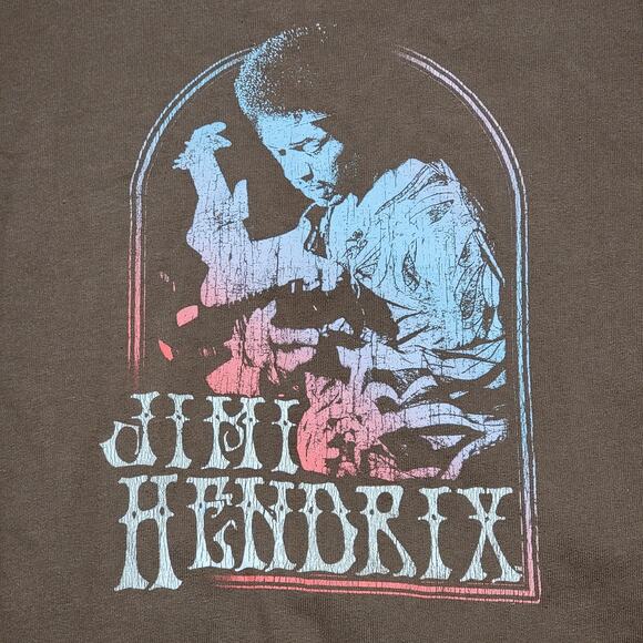 Abercrombie Kids LS Brown Crewneck Soft Sweatshirt "Jimi Hendrix" - Size 13/14 - Picture 2 of 6